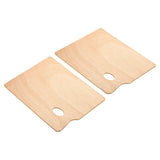 PATIKIL 9"x12" Wooden Paint Palette, 2 Pack Wood Painting Palette Color Mixing Square Paint Tray Palette with Thumb Hole for Oil Watercolor Artist, Wood Color PATIKIL