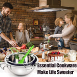 Double Boiler Pot Set for Melting Chocolate, Butter, Cheese, Caramel and Candy - 18/8 Steel Melting Pot, 2 Cup Capacity, Including The 1000ml and 600ml Capacity… Sysmie