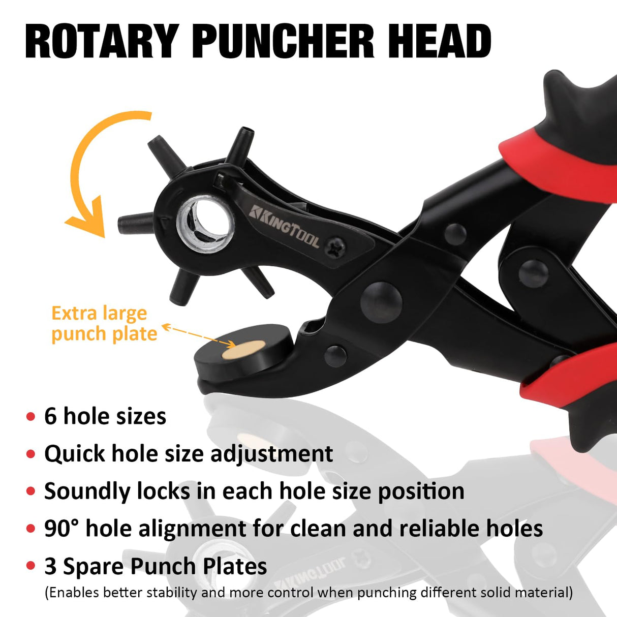 KingTool Leather Hole Punch Set, Super Heavy Duty Rotary Puncher, Multi Hole Sizes Maker Tool KingTool