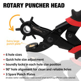 KingTool Leather Hole Punch Set, Super Heavy Duty Rotary Puncher, Multi Hole Sizes Maker Tool KingTool