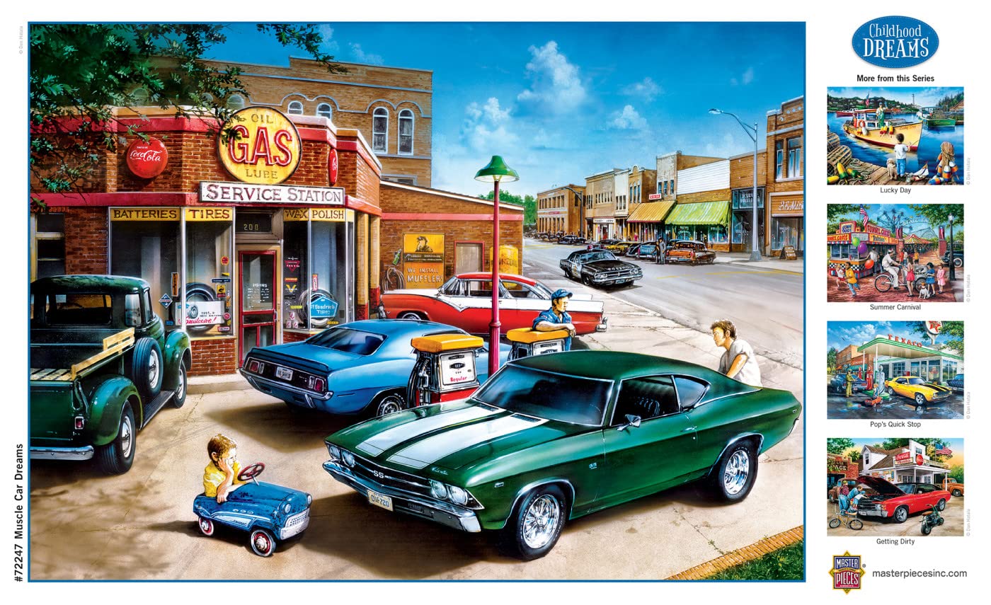 MasterPieces - 1000 Piece Jigsaw Puzzle, Muscle Car Dreams, Fun for Adults, Family, Kids, Matte Finish, 19.25" x 26.75