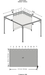 Sojag 135-8163889 Genova Privacy Curtains, 10' x 14', Brown Sojag