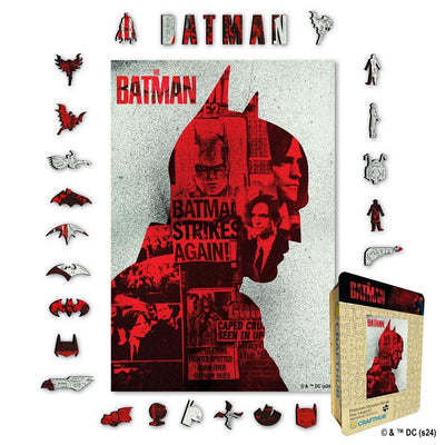Crafthub DC Wooden Puzzles for Adults – A3 Batman Strike Again with 253 Pieces – Jigsaw Puzzle with Unique Shapes – Family Games for Kids and Adults – 15.4" x 10.4" (39.2m, x 26.5cm)
