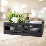 TNQNCFL Wooden Bathroom Decor Box,Rustic Toilet Tank Box,Bathroom Decor Box Toilet, Wooden Storage Box,Farmhouse Bathroom Accessories, Toilet Paper Basket（Black） TNQNCFL