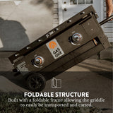 GasOne Foldable Propane Burner Grill – 28-Inch Flat Top Grill Griddle Cooking Station – 2 Burner Propane Grill with Pre-Seasoned Griddle – Professional Burners for Outdoor Cooking with Side Shelves Gas One