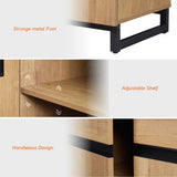 WAMPAT 3 PCS Modern 72" Tall Bookcase with 3 Drawers and Adjustable Shelves, Library Book Shelf with Storage Cabinet and Open Shelving, Wood Freestanding Bookshelves for Home Office, Living Room, Oak WAMPAT