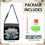 DIY Diamond Art Painting Canvas Crossbody Bag, Ethnic Style, Special Shaped Crystal Diamond Painting by Numbers Mosaic Kits Focart