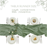 IVAPUPU 2 Pcs Cheesecloth Christmas Table Runner - 10ft Sage Green Boho Gauze Cheese Cloth Table Runners for Baby Shower Decoration Wedding Party Summer Garden Farmhouse IVAPUPU