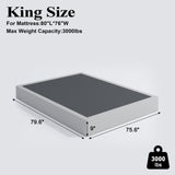 Vehowy 9 Inch Box Spring for King Bed,Heavy Duty Box Spring Mattress Foundation/Metal Bed Base/Noise Free/Non-Slip/Easy Assembly Vehowy