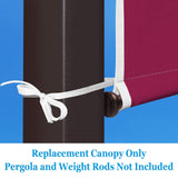 BenefitUSA Universal Replacement Top Pergola Structure (18' L x 8.2' W) Gazebo Canopy Cover Only(Purple) BenefitUSA