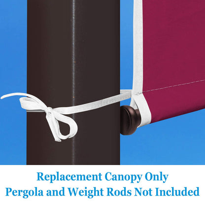 BenefitUSA Universal Replacement Top Pergola Structure (18' L x 8.2' W) Gazebo Canopy Cover Only(Purple) - WoodArtSupply