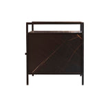 Metal-Frame Cat Litter Box Enclosure Furniture, Multi-Functional Storage Cabinet with Odor Control, Living Room Nightstand & Pet Playhouse for Cats Curtainboro