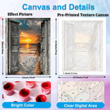 Artunion Sunset Beach Paint by Numbers for Adults Beginner,Easy Door to Beach Paint by Number Kits, DIY Oil Painting Paint by Number Kits on Canvas Arts Craft for Home Wall Decor 16x20 Inch Artunion