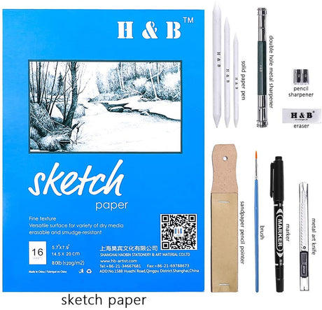 CORTEN Drawing Pencils for Sketching Shading Blending Crafting Drawing Supplies Sketching Kit Sketch Book, Coloring Book, Metallic Charcoal Soft Core Gift for Adults Kids Beginners CORTEN