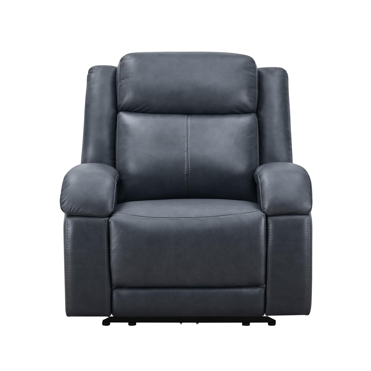 Watson & Whitely Genuine Leather Power Recliner Chairs for Adults, Wall Hugger RV Recliner with Power Headrest & Charging Ports, Electric Recliner Sofa Chair for Living Room, Navy Watson & Whitely
