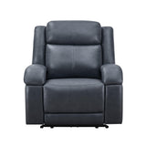 Watson & Whitely Genuine Leather Power Recliner Chairs for Adults, Wall Hugger RV Recliner with Power Headrest & Charging Ports, Electric Recliner Sofa Chair for Living Room, Navy Watson & Whitely
