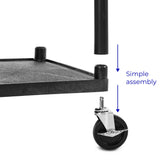 Line Leader Plastic AV Cart with Keyboard Tray and Locking Metal Cabinet, Heavy Duty Mobile Workstation with 4 Rolling Casters, 2 Locking Brakes, Heavy Duty, Holds up to 75 lbs (42 Inch w Cabinet) Stand Steady