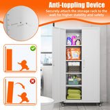 Aobabo 73" H 2 Door Metal Storage Cabinet on Wheels,Lockable Steel Rolling Garage Storage Cabinet with 4 Adjustable Shelves,White, Assembly Required Aobabo