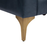 Serta Triton 78" Sofa, Transitional Modern, Dreamcoil Comfort, Metal Legs, Vegan Leather, Navy Blue Serta