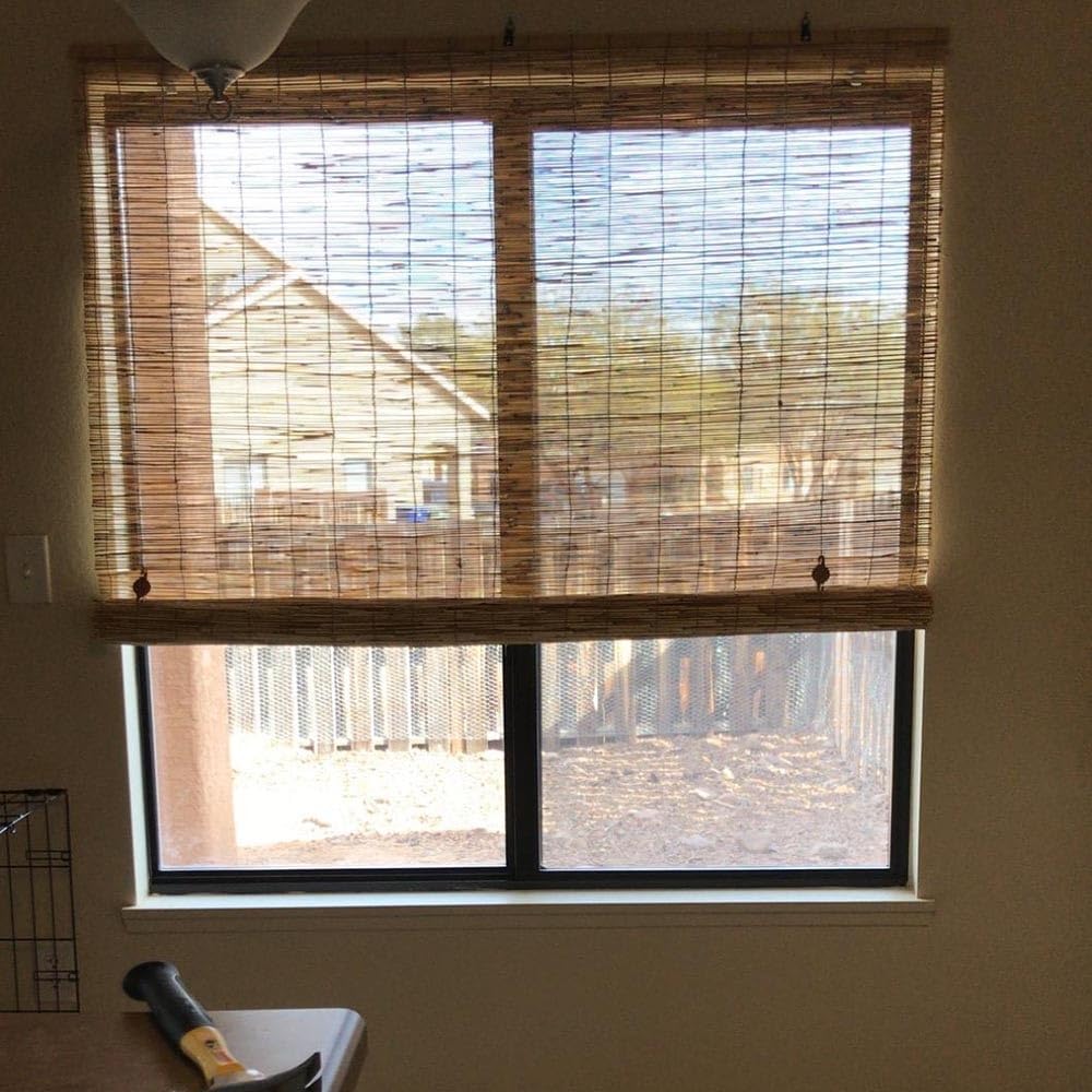 DISPRA Outdoor Light-Filtering Bamboo Roller Blind, Blackout Bamboo Blinds for Interior Windows 84"" 72"" 34"" 23"" 35"" 43"" 56"" 68"" Cordless Patio Roll up Shades for Porch Privacy Screen DISPRA