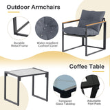 DIMOFAP 3 Piece Patio Furniture Set, Outdoor Porch Chairs Set of 2, Balcony Furniture for Apartment with Chairs & Table, Included Thick Comfy Cushions, Perfect for Porch, Balcony, Deck DIMOFAP