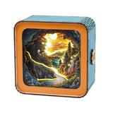 3D Wooden Nightlight Puzzles for Adults, LED Illuminated Wooden-3D Cave Forest, DIY 3D Wood Puzzles Birthday Christmas Family Friend Games（3.7 * 3.7 * 2in） masseruon
