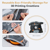 Filament Storage Bags Kit with Electric Vacuum Pump - Rechargeable, 20 Pcs Light-Proof Vacuum Sealed Bags for 3D Filament with 4 Clips, Spool Sealing for Keeping Filament Dry and Clean (13.4*12.6in) AJKJ