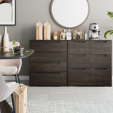 HOSTACK 4 Drawer Dresser with Cut-Out Handles, Accent Cabinet for Living Room, Entryway and Hallway, Dark Brown HOSTACK