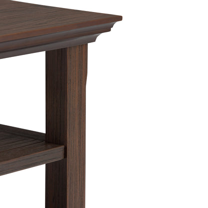 SIMPLIHOME Acadian SOLID WOOD 19 Inch Wide Square Transitional End Table in Farmhouse Brown, For the Living Room and Bedroom - WoodArtSupply