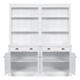 Merax 83.4" Tall Modern Solid Wood Bookshelf with LED Lighting, Doors, Drawers & Adjustable Shelves - 2 Piece Set Merax
