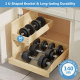 ROOMTEC Under Sink Organizers and Storage 19½” W x 21” D, 2 Tier Pull Out Cabinet Organizer with U Bracket, Adjustable Pull Out Cabinet organizer for Bathroom Kitchen(Left) ROOMTEC