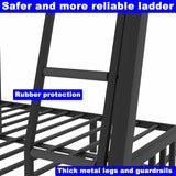 SIMPLEZC Upgraded Version Heavy Duty Thicken Metal Full XL Over Queen Bunk Bed, Stronger Steel Full Over Queen Bunk Bed, Bunkbed Frame Queen Size for Adults, Easy Assembly, Black (Full XL Over Queen) SIMPLEZC