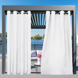 Easy-Going Outdoor Curtains Waterproof Windproof Weatherproof Curtain for Patio, Cabana, Porch, Pergola and Gazebo, Grommet Top and Tab Bottom Drape, 1 Panel, 54x84 inch, White Easy-Going
