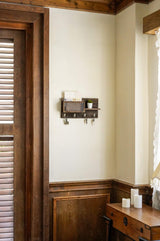 Dahey Key Holder Wall Mounted Mail Holder Organizer with 4 Double Key Hooks for Wall Entryway Decorative Key Rack Shelf Rustic Home Decor for Entryway Mudroom Hallway Kitchen Office, Bronze Dahey