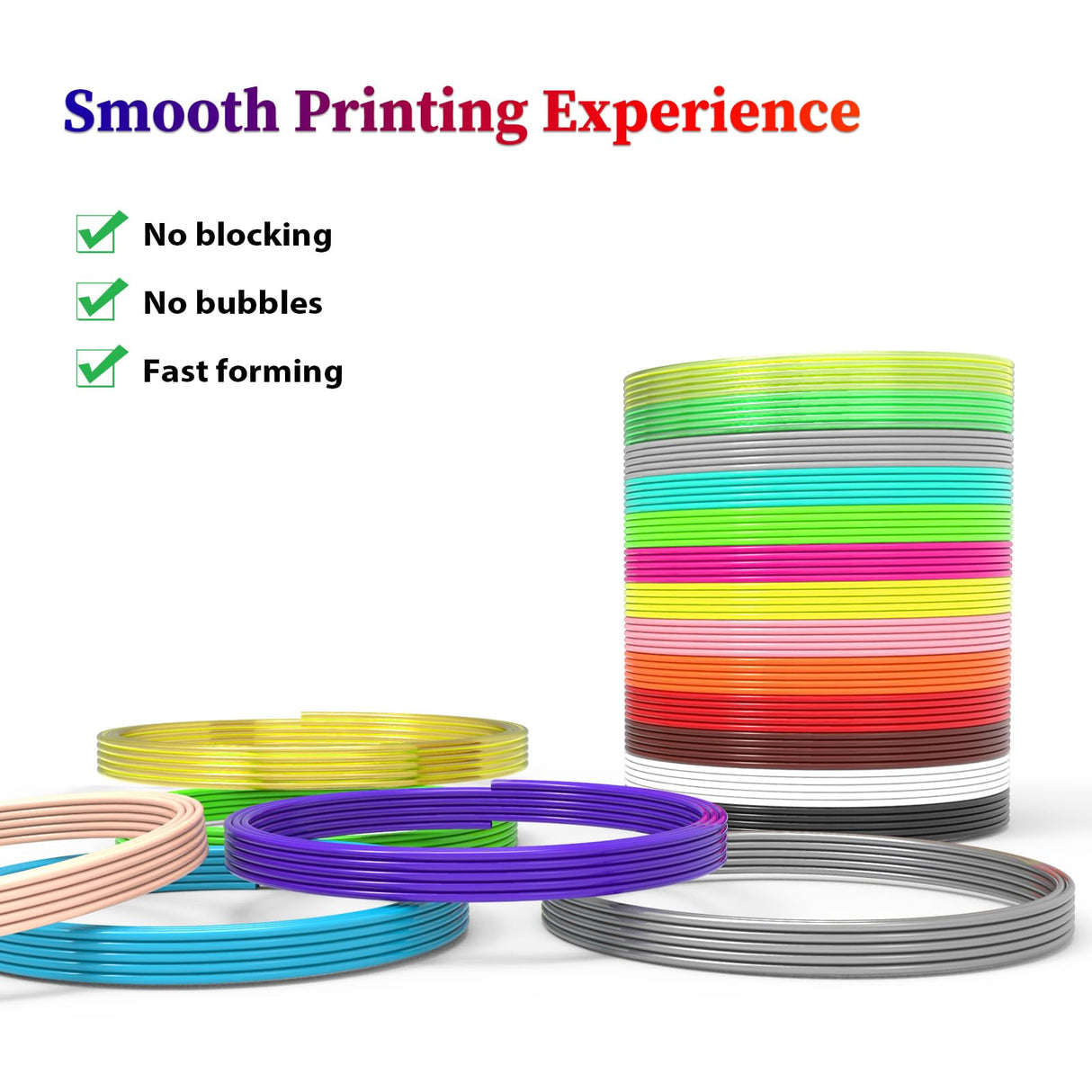3Dgenius 22 Colors 3D Pen Filament 1.75mm PLA, Each Color 10 Feet, Total 220 Feet 3D Pen Filament Refills 3D Printing Pen Refills with High-Precision Diameter Not Compatible with 3Doodler Pen 3Dgenius