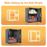 Locksworth Safe for Home, 1.9 Cubic Feet Safety Box for Money, Jewelry, Documents and Guns, Security Safe for Office, Hotel, 13.8"W x 12.2"D x 19.7"H Locksworth