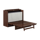 AFI, Northfield Murphy Bed Chest Full with 6" Mattress, Storage Drawer & Built-in USB Charger, Burnt Amber AFI