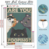 Piegricdiat Diamond Painting Kits, Funny Cat Dog Diamond Art Kits for Adults Cross Stitch Full Drill Shiny Diamond Embroidery Pictures Arts Craft for Home Wall Decor Gift 12X16in/30x40cm (Three Cats) GKOKG