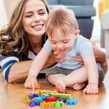 LovesTown Giraffe Wooden Puzzle, 26PCS Jigsaw Alphabet and Number Blocks, Educational Toy for Toddlers, Ideal for Gifting and Learning LovesTown