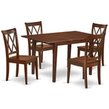 East West Furniture NOCL5-MAH-W 5 Piece Dining Set Includes a Rectangle Dining Table with Butterfly Leaf and 4 Kitchen Chairs, 32x54 Inch, Mahogany East West Furniture