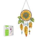 Ginfonr Diamond Painting Kits Hanging Pendant, Dreamcatcher Summer Decor for Porch, Flower Sun Catcher for Front Door Sign, Double Sided Home Hanging Kits for Garden Wall Window (8 x 8inch) Ginfonr