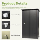 Devoko 3x3 FT Outdoor Storage Shed, Small Garden Tool Shed with Single Lockable Door, Metal Tool Storage Shed with Sloping Roof, Outside Shed for Backyard Patio Lawn, Black Devoko