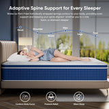 Ckiye 12 inch Queen Size Mattress 80''*60''*12'' Hybrid Medium Firm Memory Foam in a Box with Pocket Springs CertiPUR US Extra Edge Support Anti Sag Design Pressure Relief Queen Mattress Ckiye