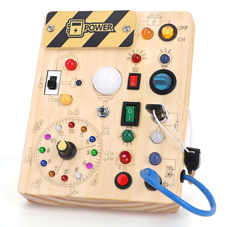 wakeInsa Montessori Busy Board,Montessori Toys for 1-3 Years Old,Baby Sensory Board,Preschool Learning Activities,Wooden Toys for Toddler,Christmas & Birthday Gift for Boys & Girls wakeInsa