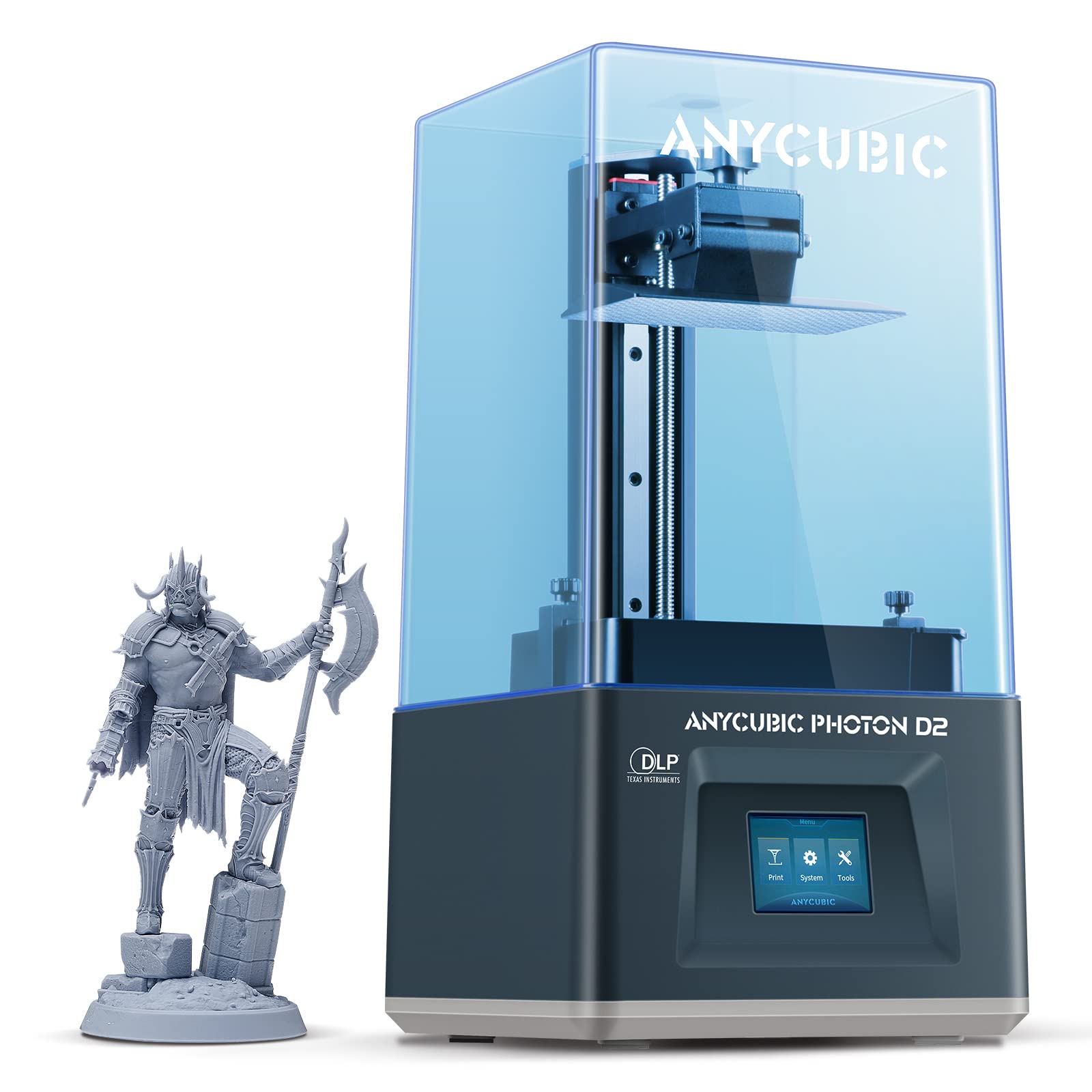 ANYCUBIC Photon D2 Resin 3D Printer, DLP 3D Printer with High Precision, Ultra-Silent Printing & 20000+ Hours Usage Life-Span, Upgraded Printing Size 5.1'' x2.9'' x 6.5'' - WoodArtSupply