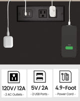 TUTOTAK End Table with Charging Station, Set of 2, Side Table with USB Ports and Outlets, Nightstand, 2-Tier Storage Shelf, Sofa Table for Small Space, Living Room, Bed Room TB01BK041 TUTOTAK