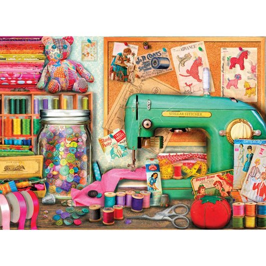 Bits and Pieces – 1500 Piece Jigsaw Puzzle for Adults – Sewing Desk - Jigsaw Puzzles by Artist Aimee Stewart, Completed Puzzle Size: 24" x 33"