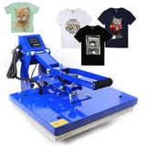 16"x20" Heat Press Machine 5-in-1 Digital Sublimation, Magnetic Semi-Auto Vertical Transfer Press for T-Shirts, Mugs, Hats, Caps & Plates | Blue YIYIBYUS