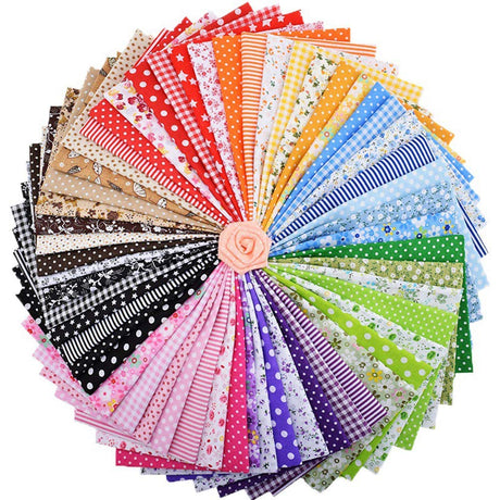 ZGXY Fabric, 56 pcs/lot Top Cotton 9.8" x 9.8" (25cm x 25cm) Squares Patchwork, Precut Multi-Color and Different Pattern for Sewing Quilting Crafting, Home Party Craft Fabric DIY Sewing Mask ZGXY