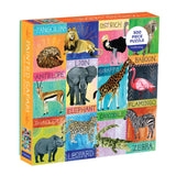 Painted Safari 500 Piece Family Puzzle from Mudpuppy - Beautifully Illustrated 20" x 20" Jigsaw Puzzle, Perfect for Hours of Family Fun, Ages 8+ Mudpuppy